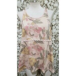 Lauren Conrad Floral Empire Waist Sleeveless Top Tank Shirt Lace Size Small